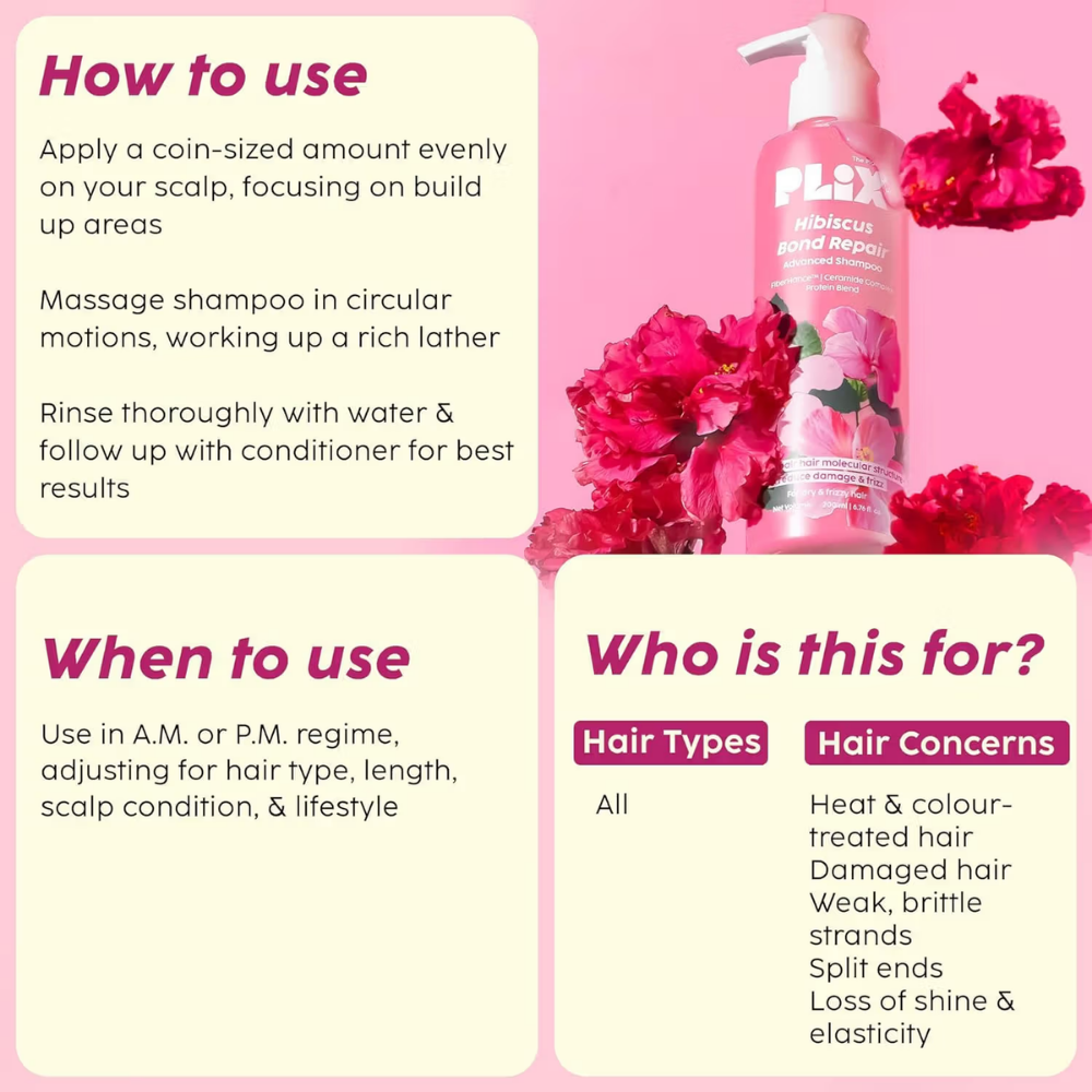 Plix Hibiscus Bond Repair Advanced Shampoo