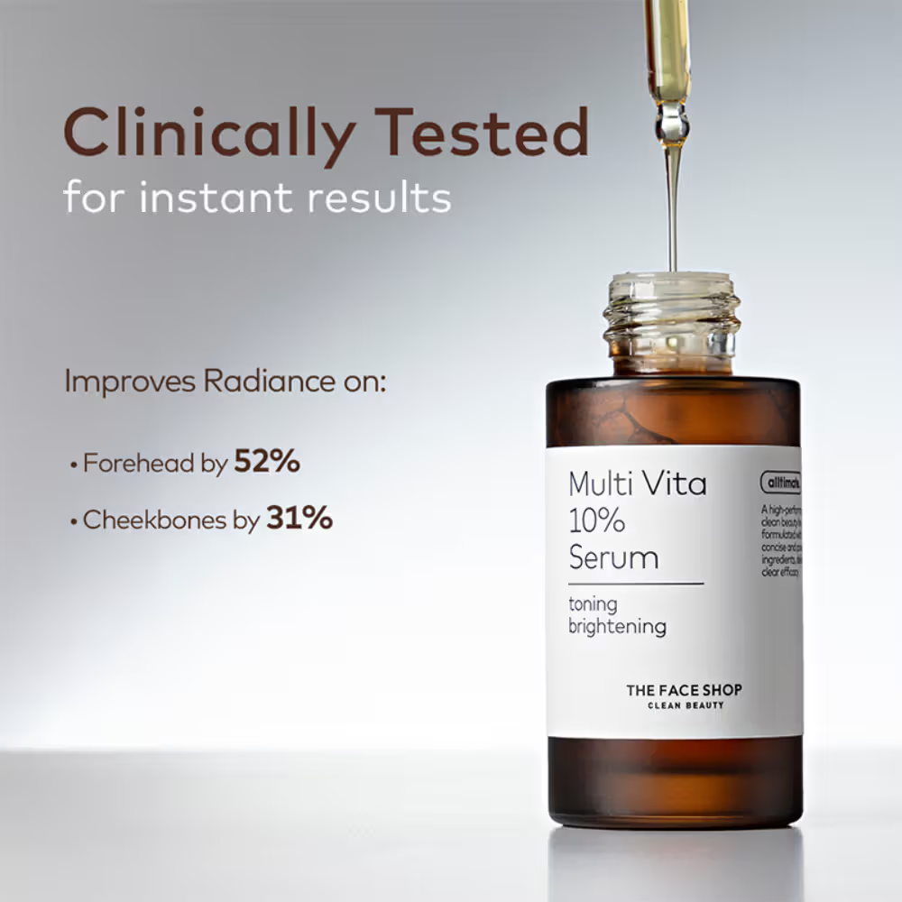 The Face Shop Alltimate Multi Vita 10% Serum - Vitamin C Brightening & Illuminating Korean Skincare