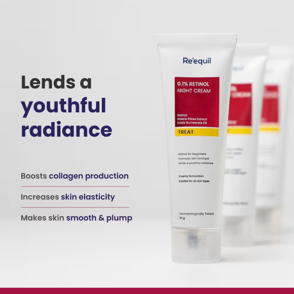 Reequil 0.1% Retinol Night Creamtreat For Wrinkles & Skin Tightening