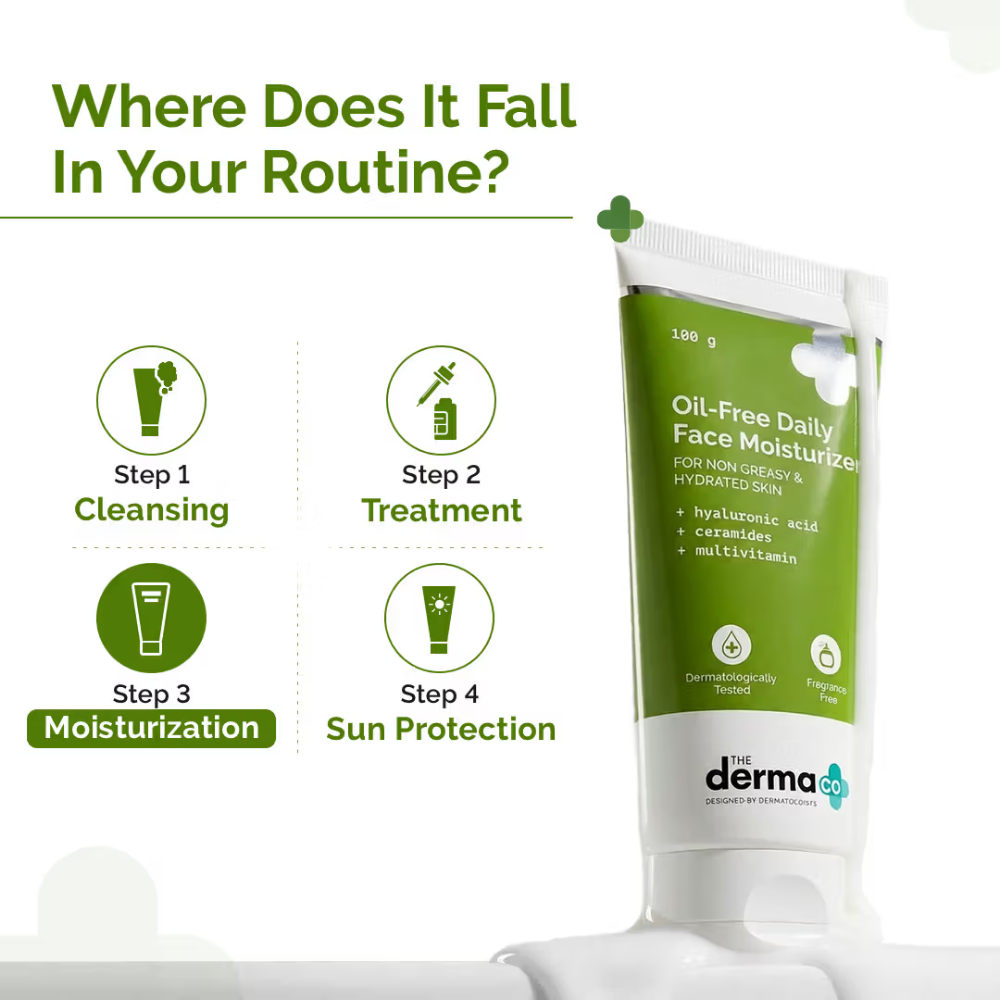 The Derma Co Oil-free Daily Face Moisturizer With Hyaluronic Acid Ceramides For Hydrated Skin