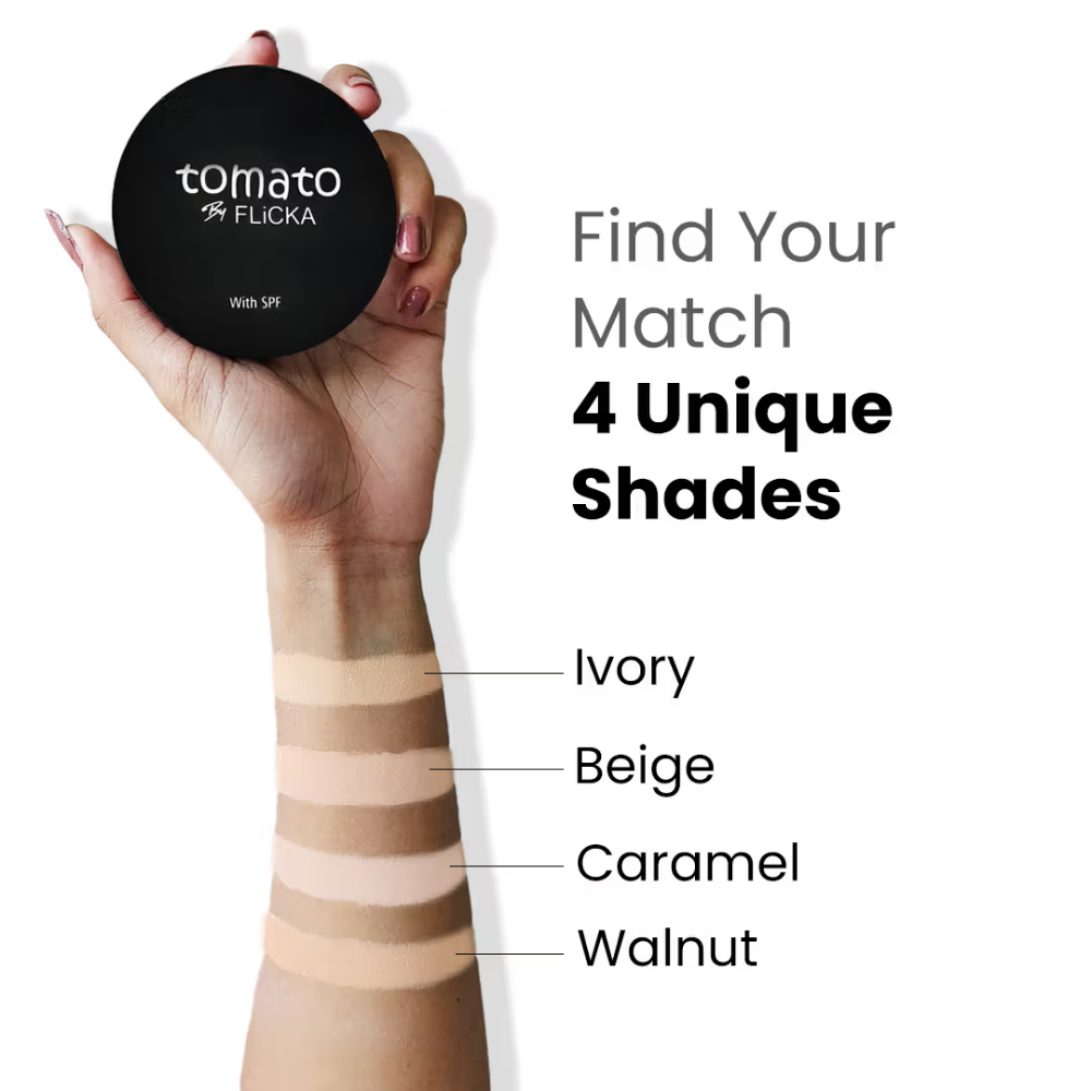 Flicka Tomato Compact Powder With Spf Matte Finish Lightweight & Shine Control