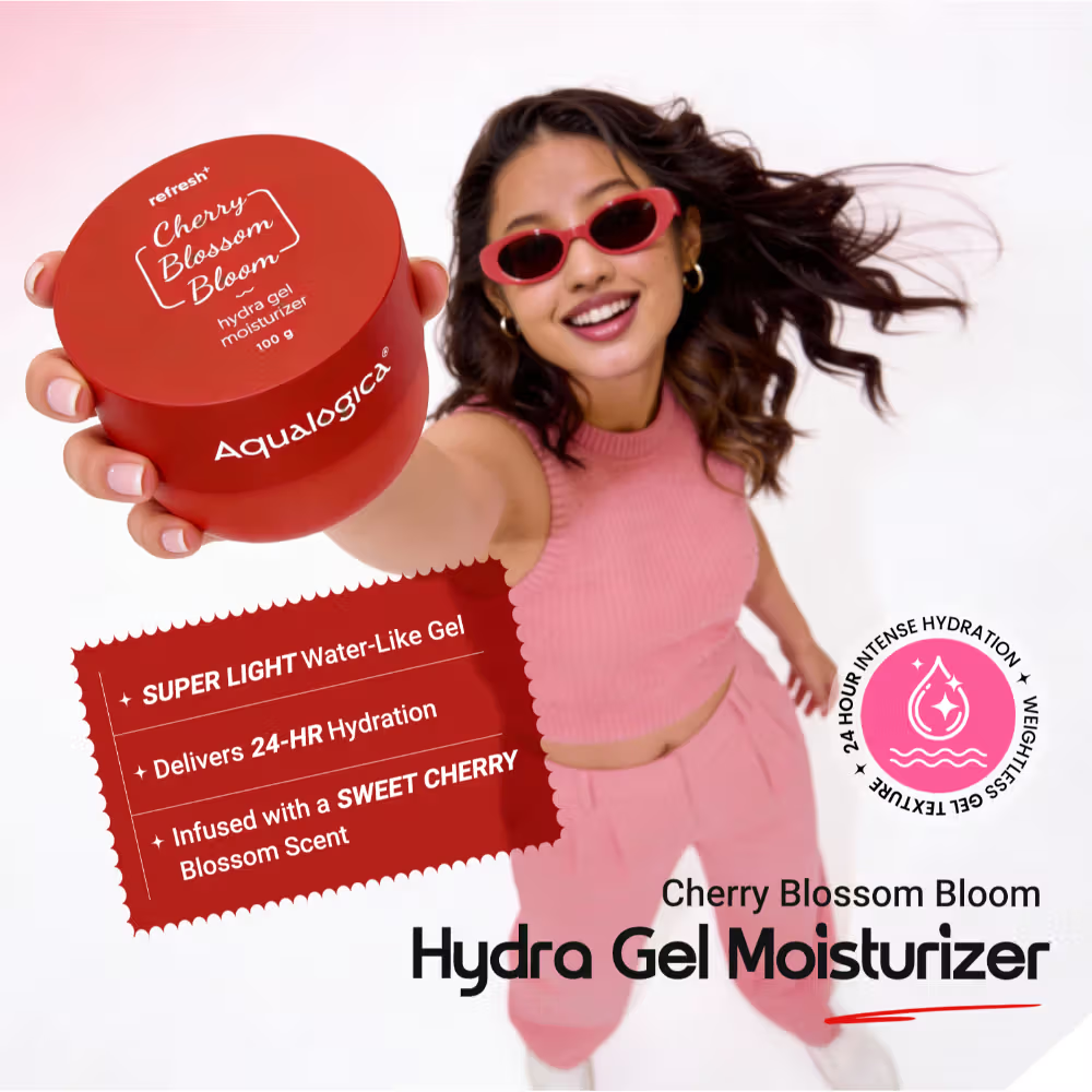 Aqualogica Cherry Blossom Bloom: Body Wash, Hydra Gel, Mist + Sling Bag & Charms Hot Girl Essentials