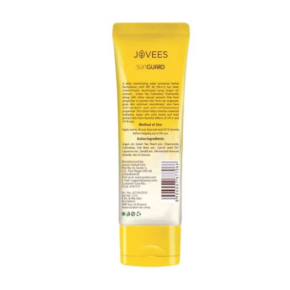 Jovees Herbal Sun Guard Lotion SPF 60 PA+++ 3 In 1 Matte Lotion UVA/UVB Protection Healthy Looking Skin