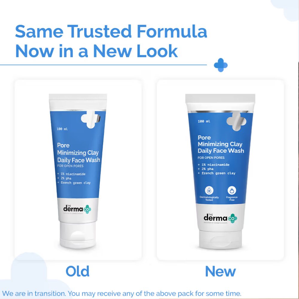 The Derma Co Pore Minimizing Face Wash With Clay, 1% Niacinamide & 2% PHA For Open Pores