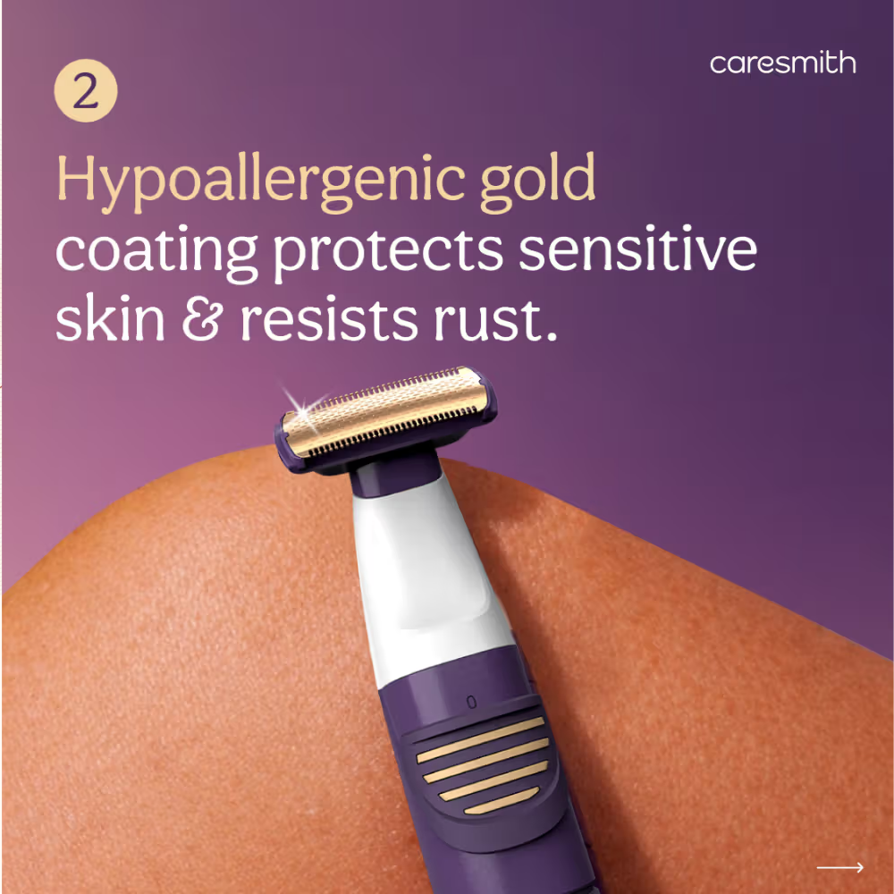 Caresmith Bloom Bikini Electric Painless Hair Remover Trimmer - Purple