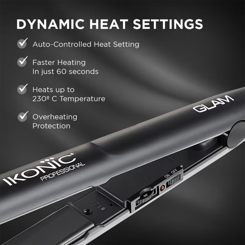 Ikonic Professional Glam Straightner (Black)