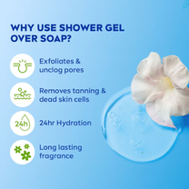 NIVEA Frangipani & care oil Body wash for long-lasting freshness