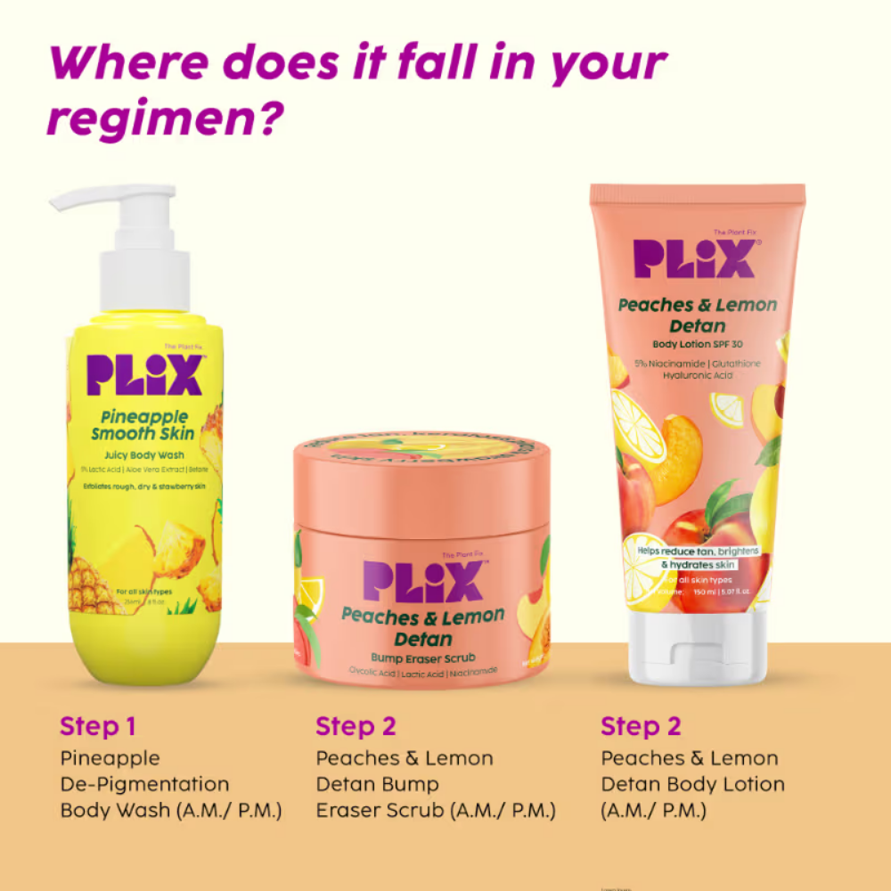 Plix Peaches & Lemon Detan Body Lotion with SPF 30