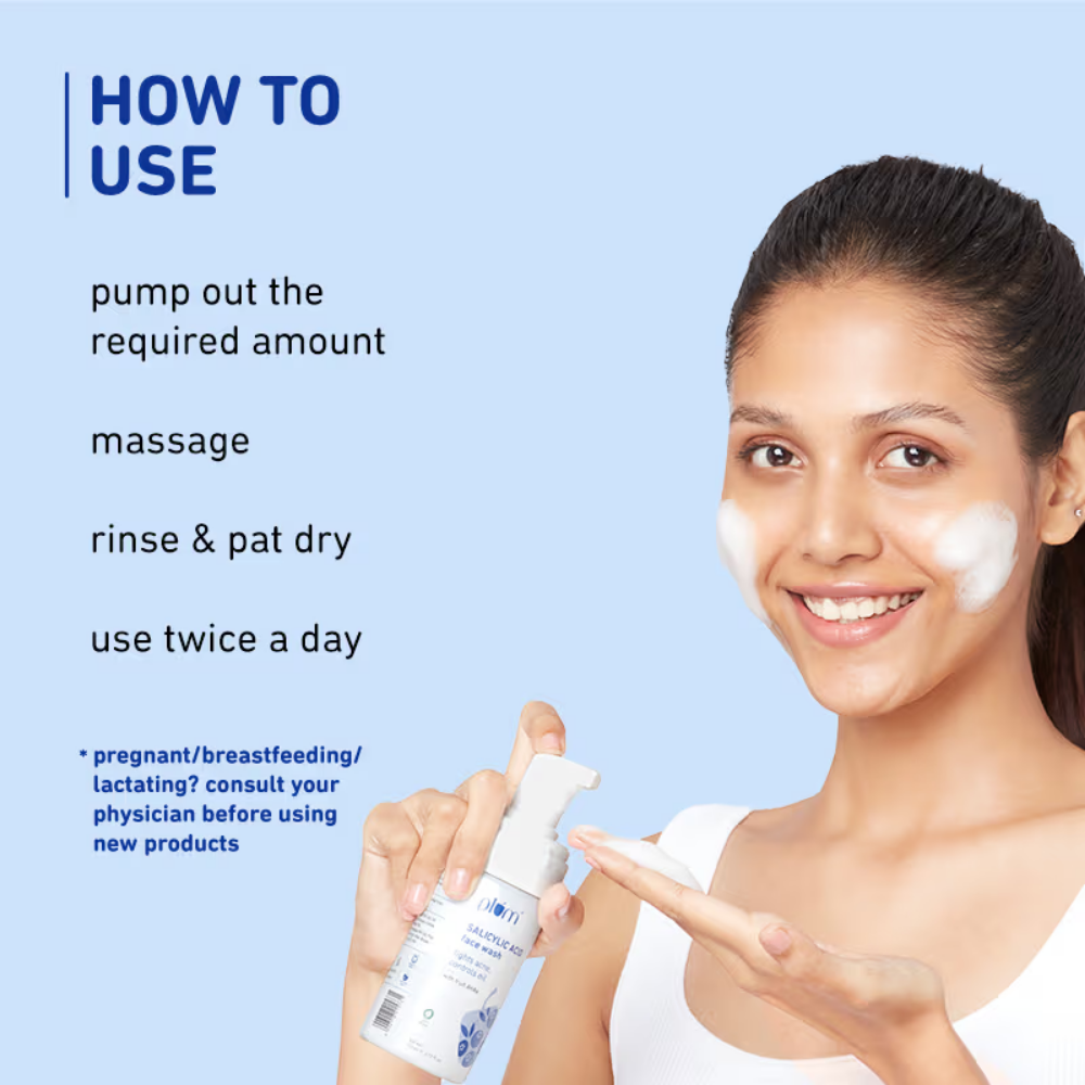 Plum Salicylic Acid Foaming Face Wash - Fights Active Acne & Controls Oil For Smooth Skin