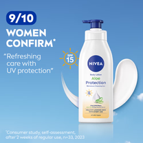 NIVEA Sunscreen lotion with SPF 15 & ALOEVERA- 5 in 1 COMPLETE CARE for 48H Moisturization
