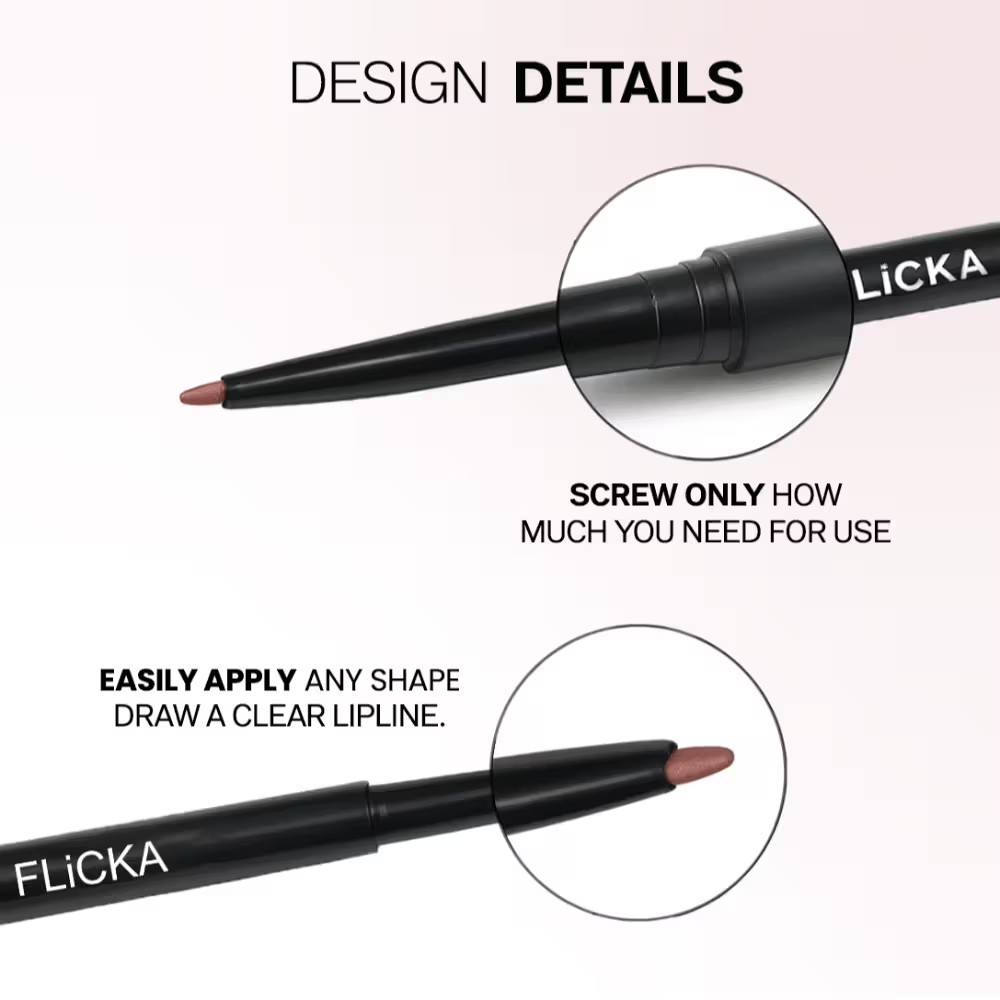 Flicka Essential Boundaries Lip Liner Cream Formula Matte Finish Waterproof Smudgeproof