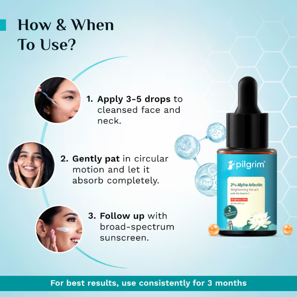 Pilgrim 2% Alpha Arbutin & 3% Vitamin C Brightening Serum (30ml)