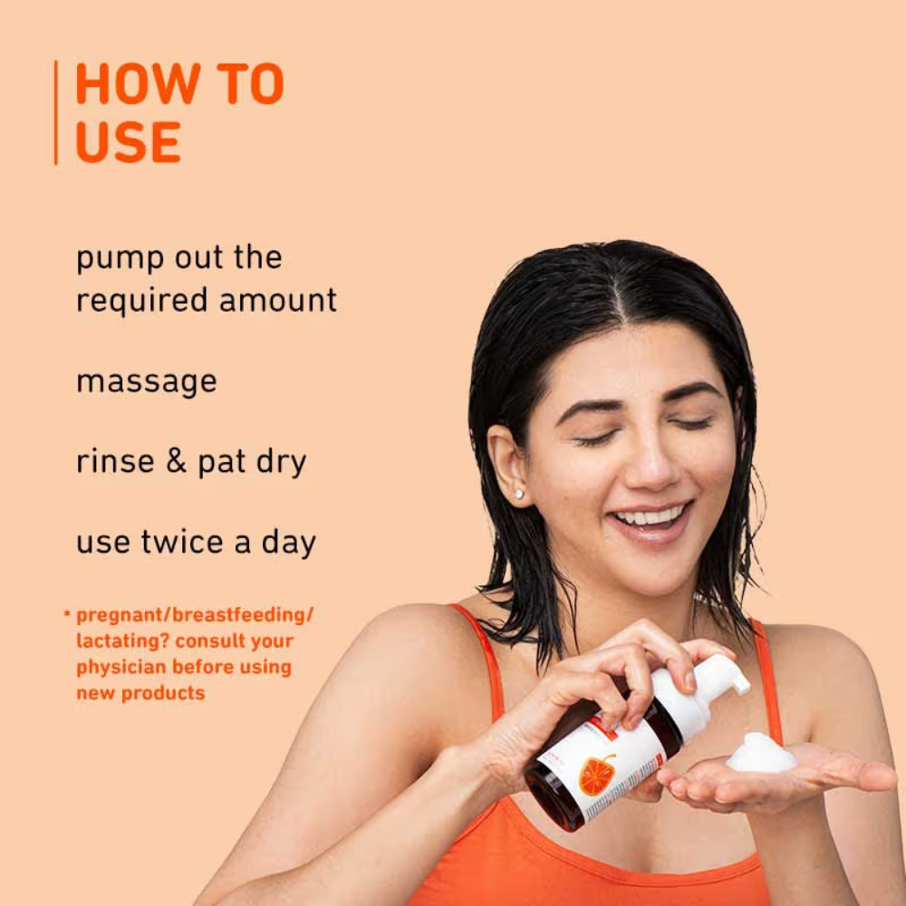 Plum Vitamin C Foaming Face Wash With Mandarin For Glowing Skin & Gentle Cleansing