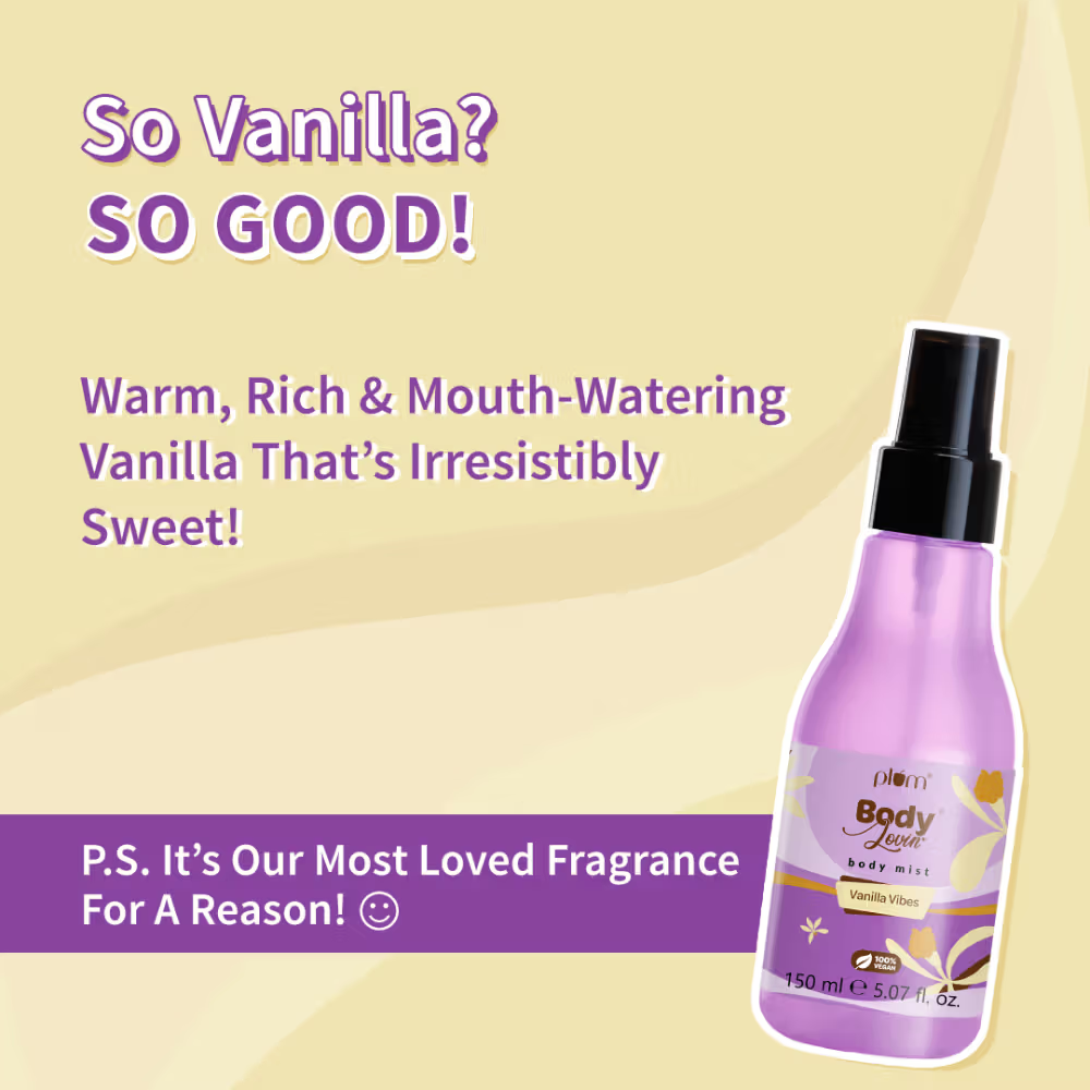 Plum Body Lovin Vanilla Vibes Body Mist For A Long Lasting Vanilla Fragrance