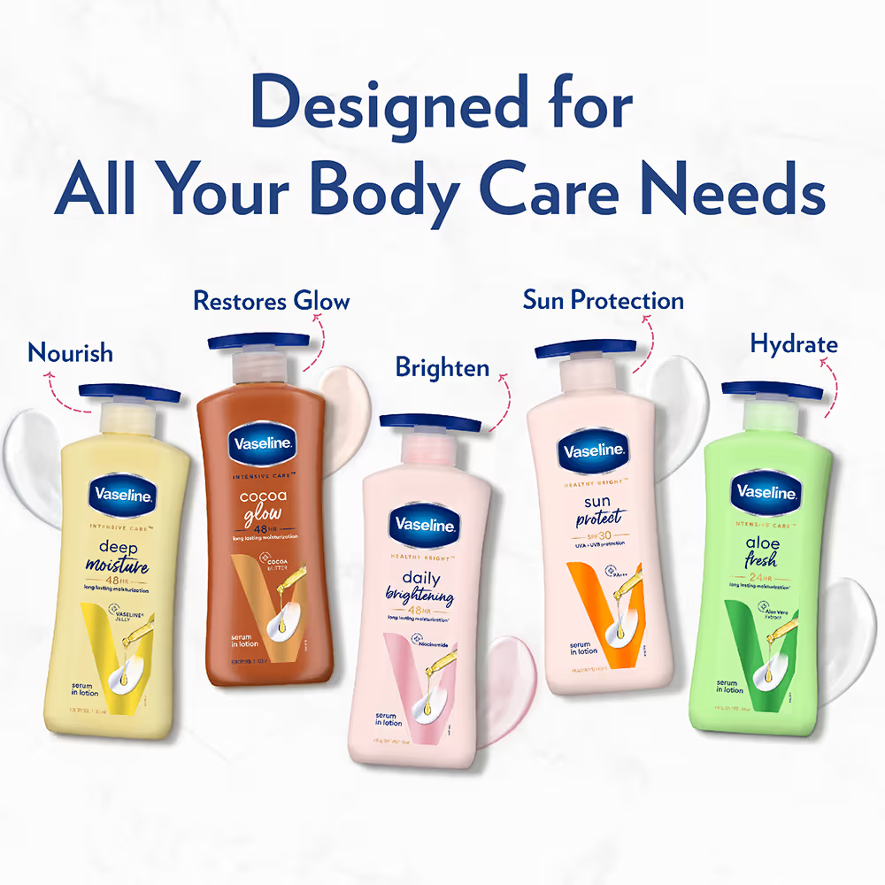 Vaseline Aloe Fresh Body Serum Lotion With Aloe Vera Extract 24H Moisturization