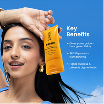 Foxtale SPF 50 Glow Sunscreen with Vitamin C & Niacinamide for Dewy Glow, In-Vivo Tested PA++++