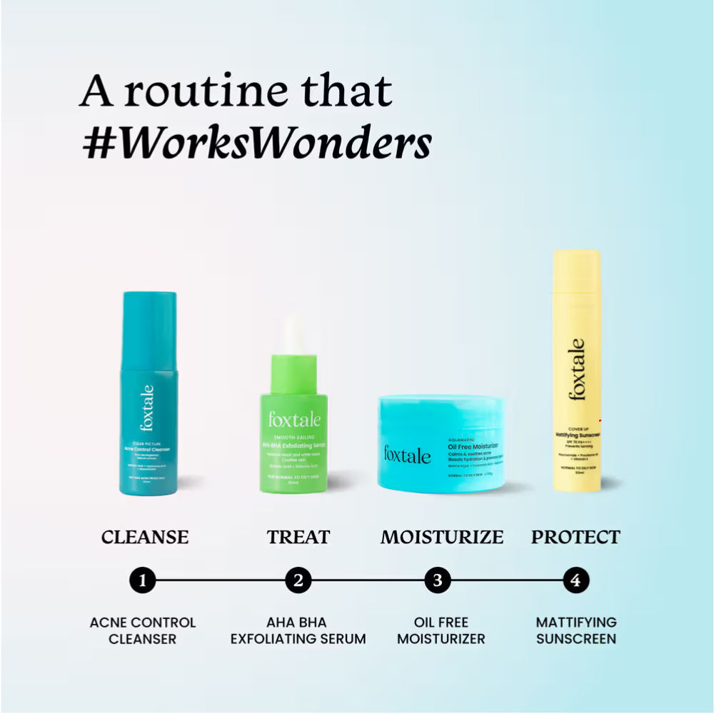 Foxtale Aquamarine Oil Free Hydrating Moisturiser With Hyaluronic Acid For Normal To Oily Skin