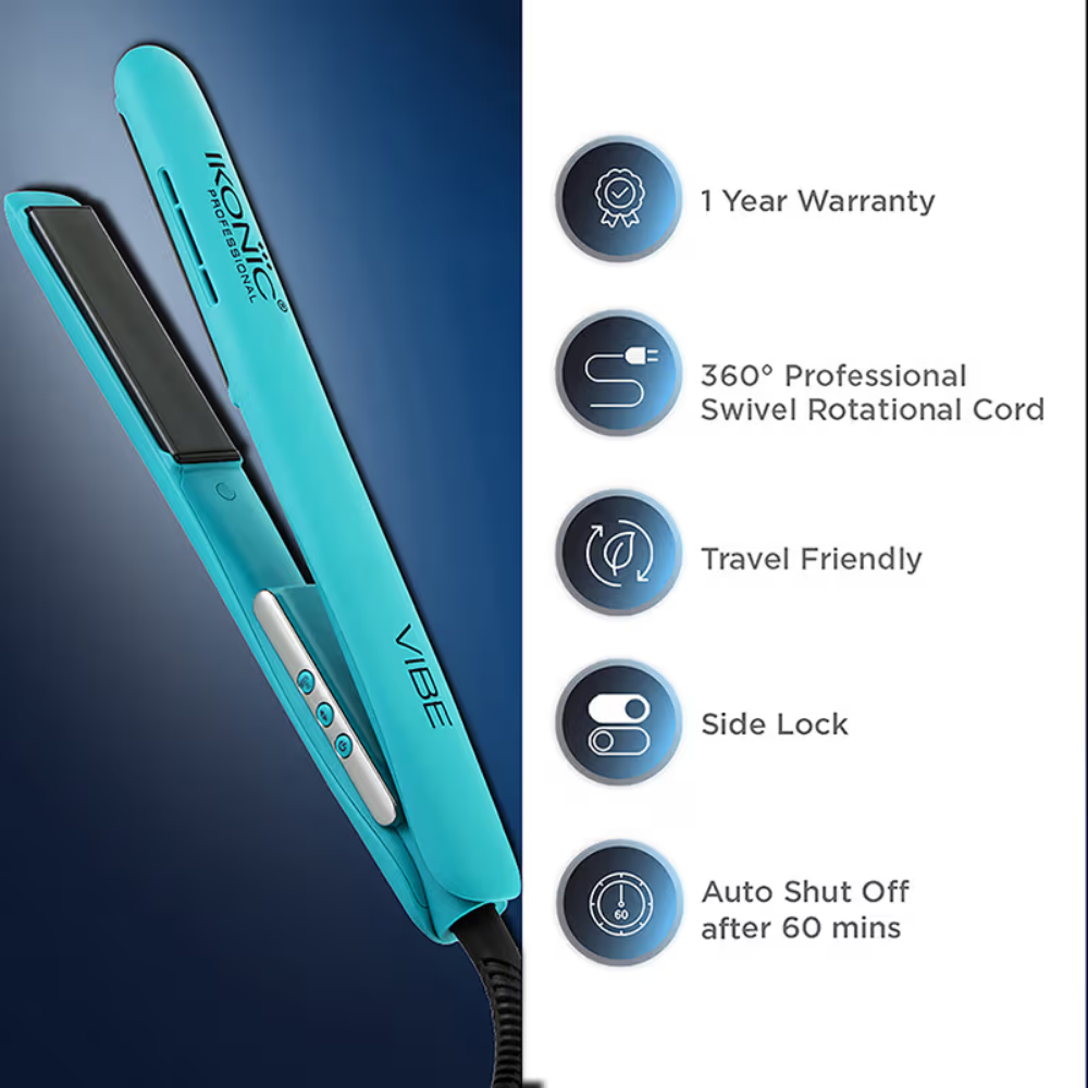Ikonic Professional Vibe Hair Straightener - Teal