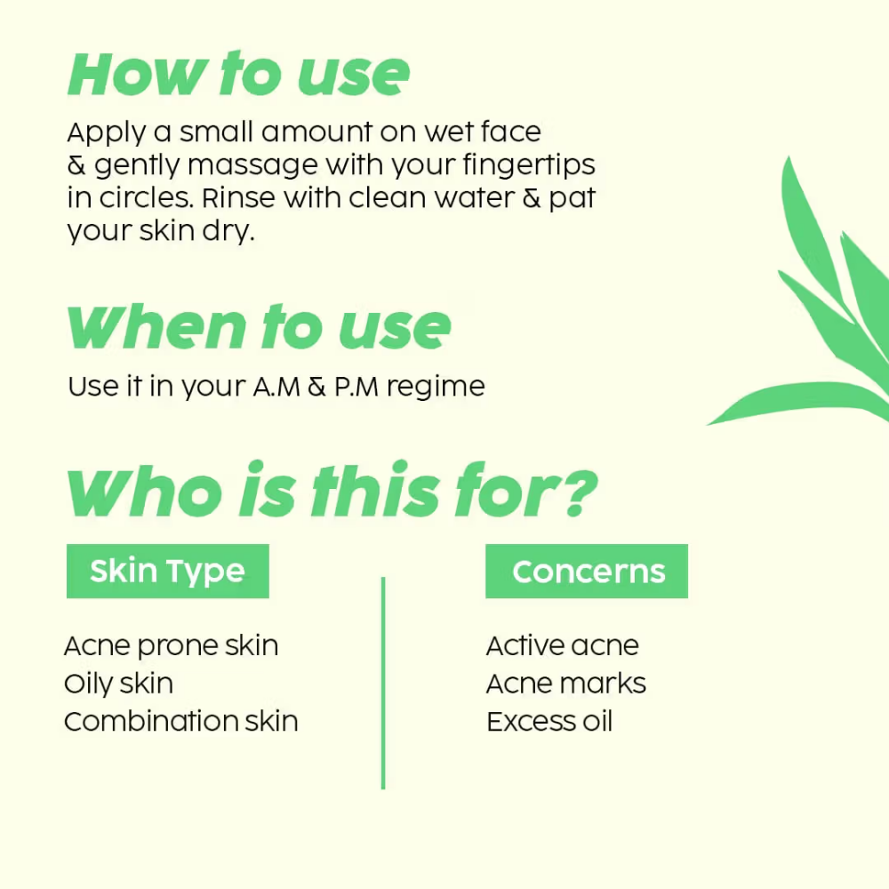 Plix The Plant Fix Jamun Active Acne Mini Facewash Gel Oily & Acne Prone Skin