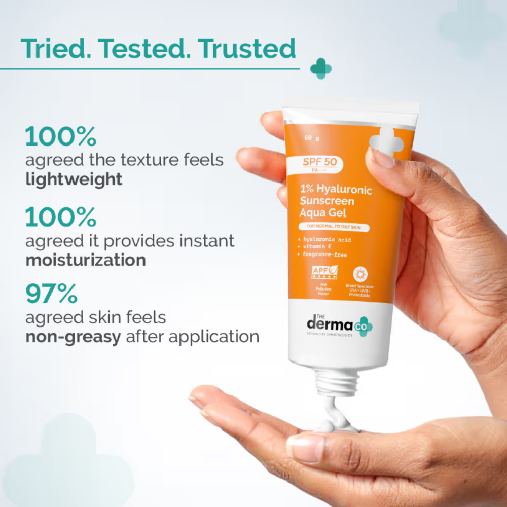 The Derma Co Hyaluronic Sunscreen & Vitamin C Serum Combo SPF 50+ for All Skin Types, Glowing Skin
