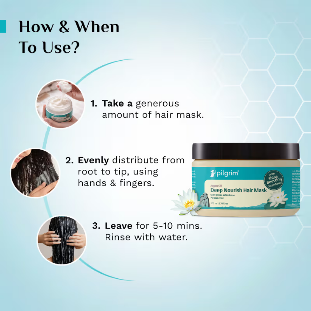 Pilgrim Argan Oil Hair Mask with White Lotus & Camellia