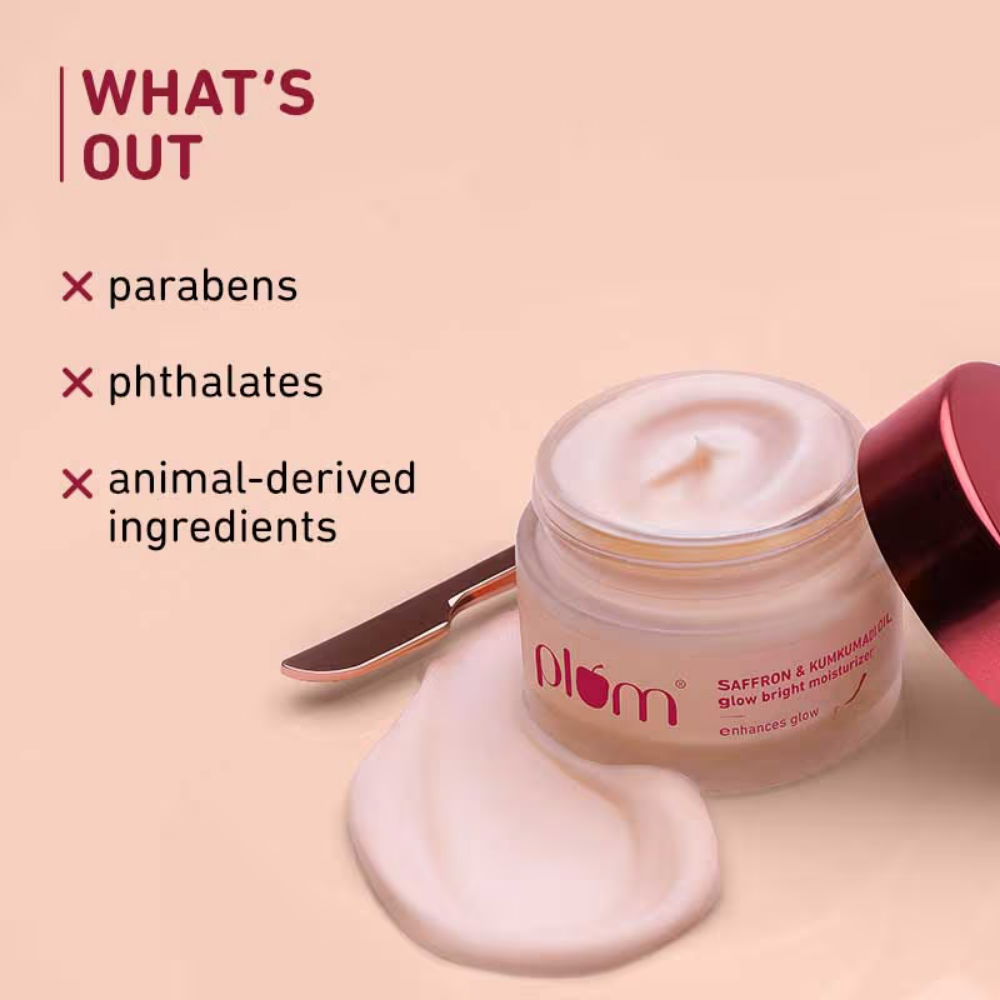 Plum Saffron & Kumkumadi Oil Glow Bright Moisturizer For Dull Skin With SPF 35 UVA & UVB Protection