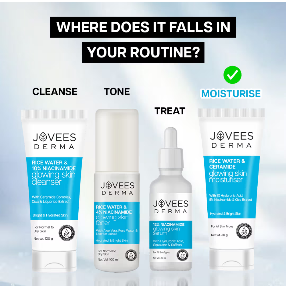 Jovees Derma Rice Water & Ceramides Glowing Skin Moisturizer