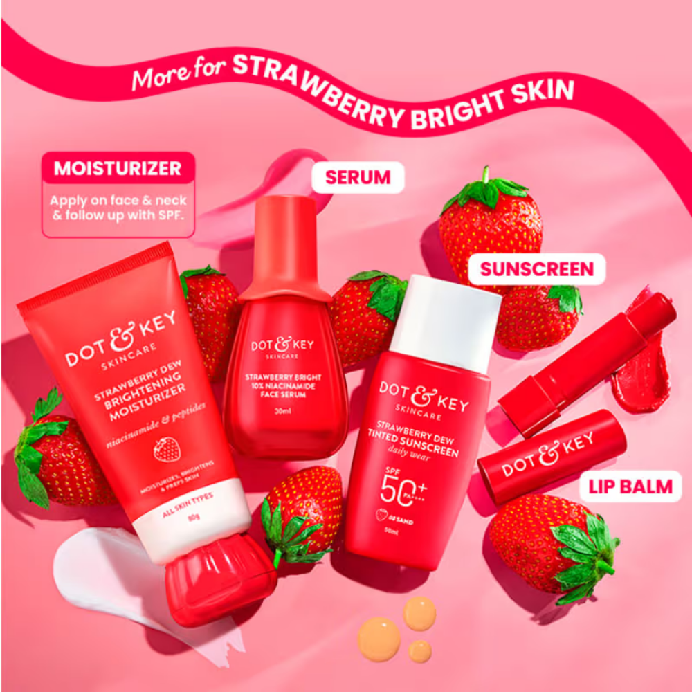 Dot & Key Strawberry Dew Brightening Moisturizer, Niacinamide & Peptides, Brightens & Smoothes Skin