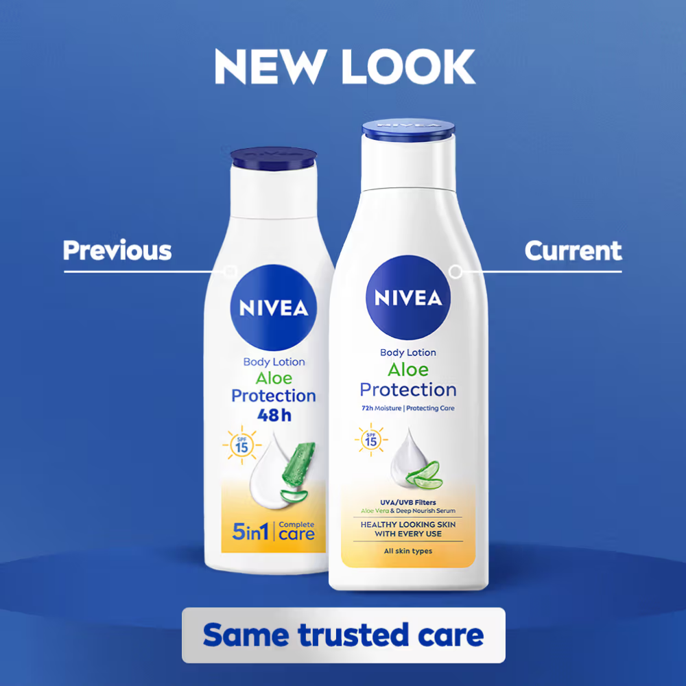 NIVEA Sunscreen lotion with SPF 15 & ALOEVERA- 5 in 1 COMPLETE CARE for 48H Moisturization