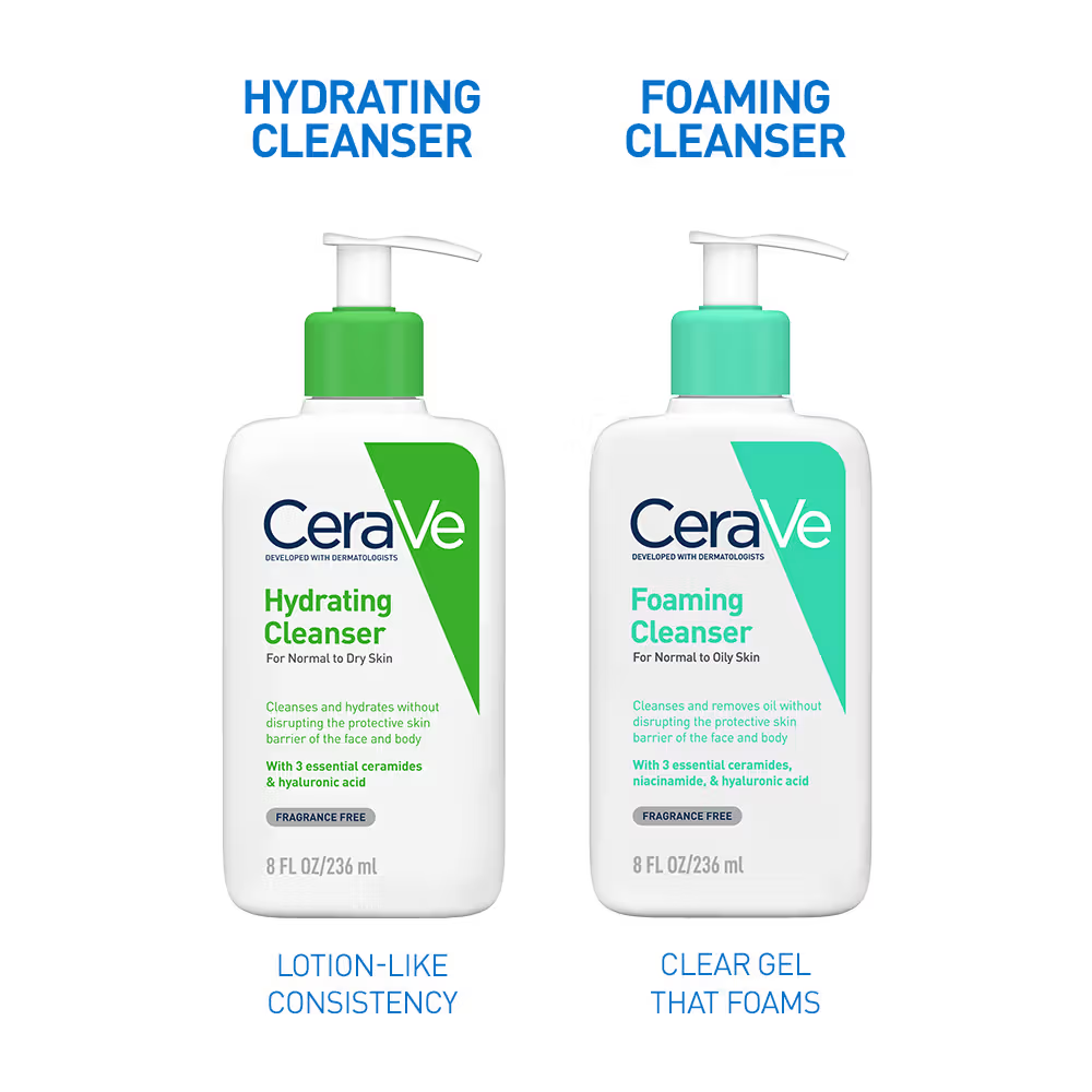 CeraVe Hydrating Cleanser Non-Foaming Face Wash for Dry Skin with Ceramides & Hyaluronic Acid