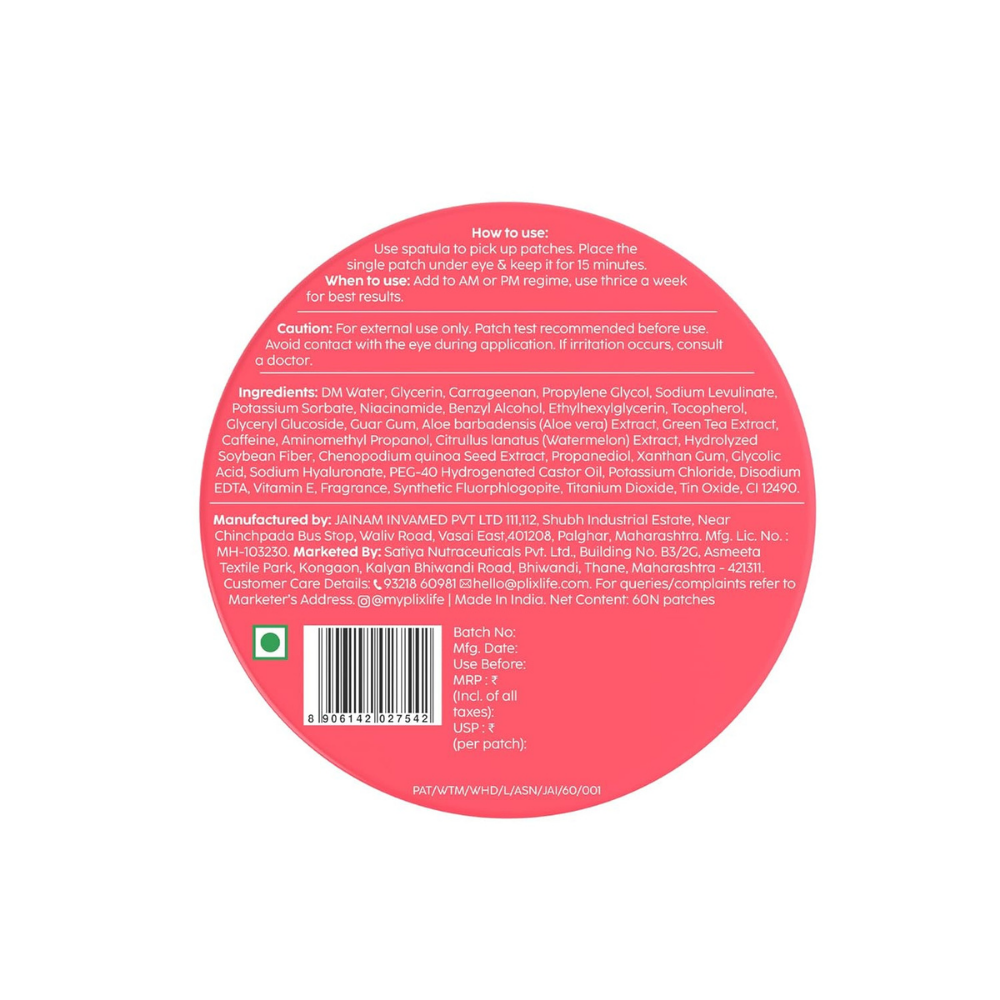 Plix Watermelon Hydrogel Under Eye Patches