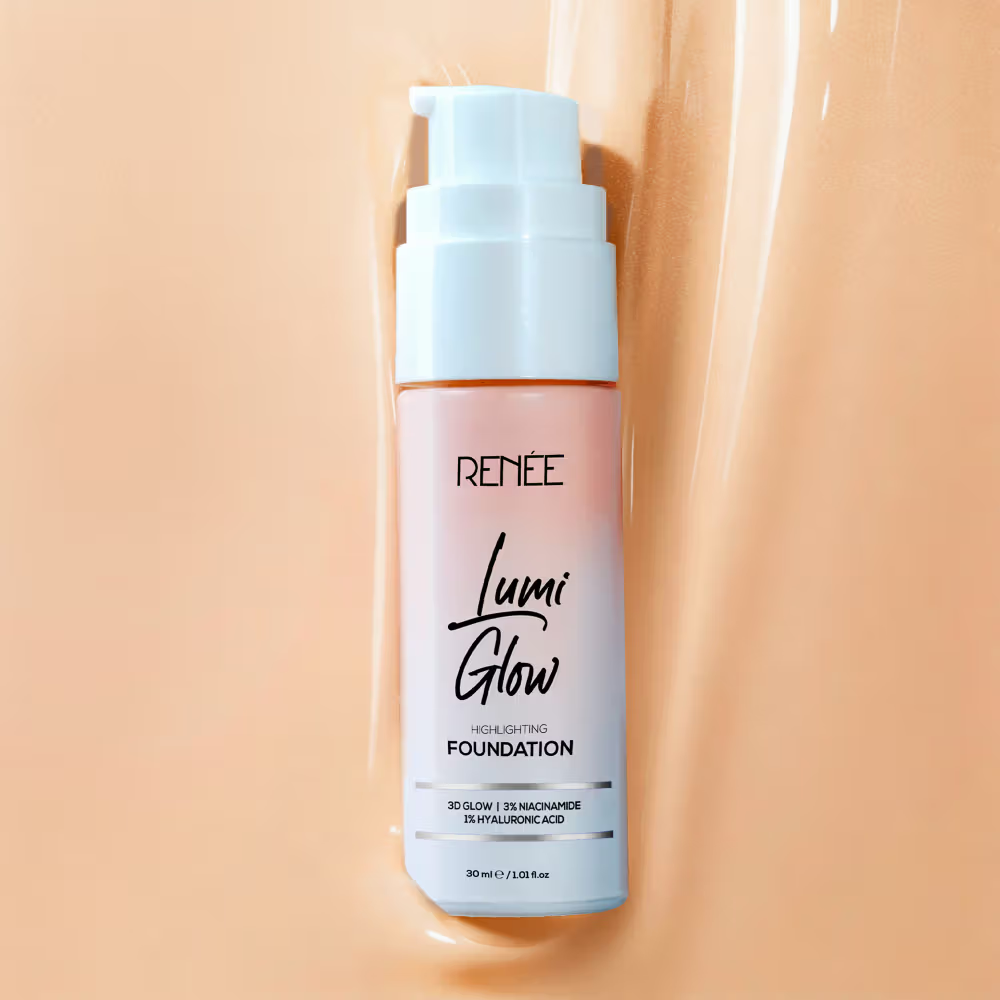 RENEE Lumi Glow Highlighting Liquid Foundation, Buildable Coverage with Dewy Finish
