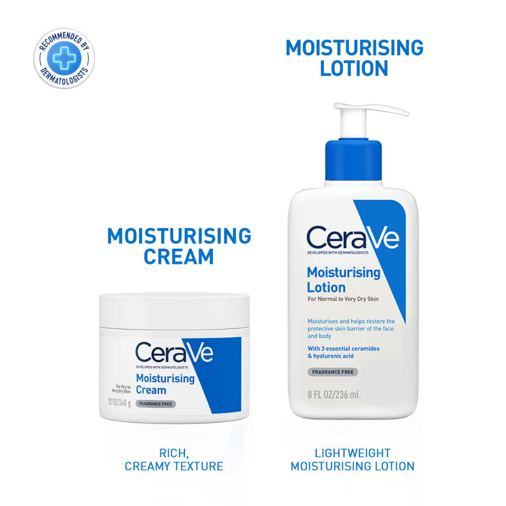 CeraVe Moisturizer For Dry Skin, Barrier Repair Cream with Ceramides, Dermatologist recommended