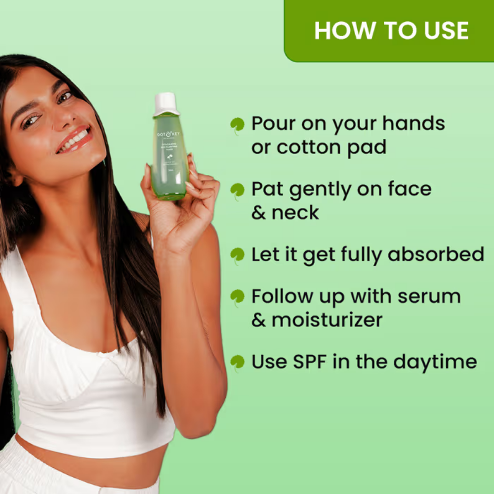 Dot & Key Cica Calming Skin Clarifying Toner With Niacinamide & Green Tea, Acne & Oil Control