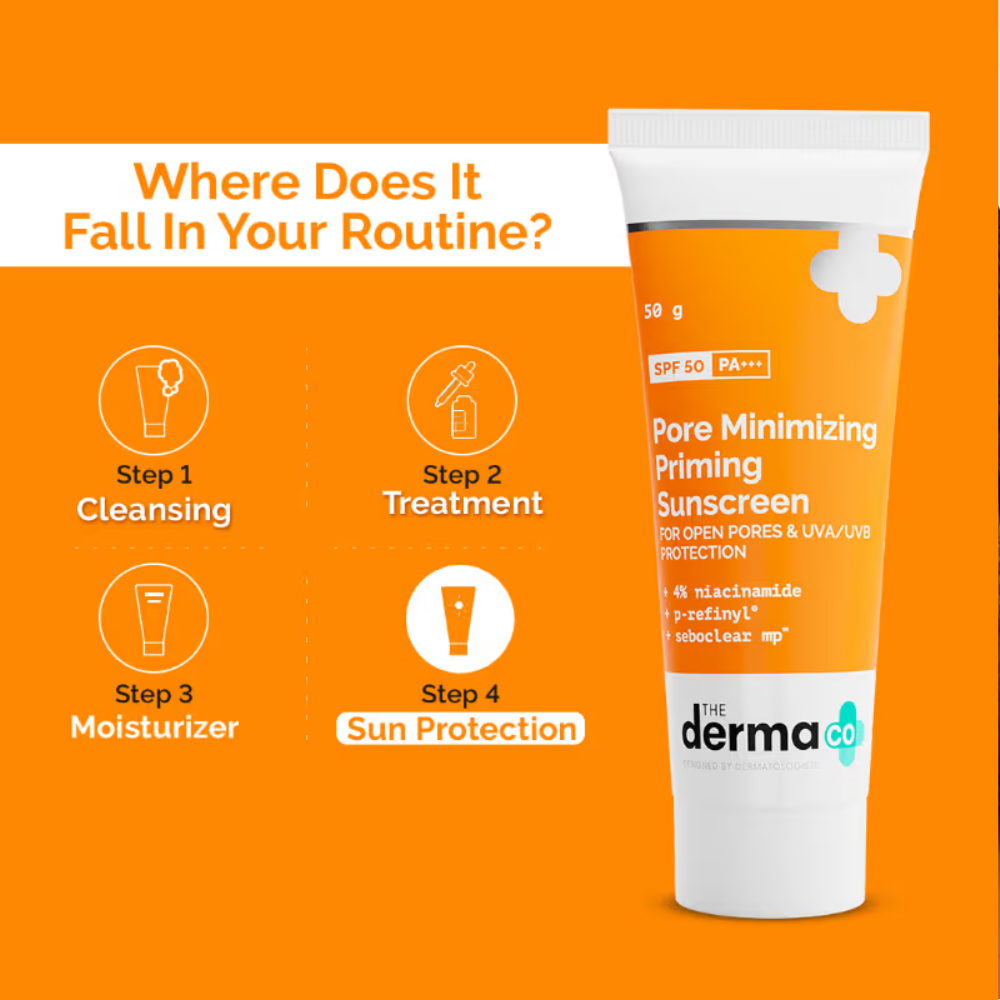The Derma Co Pore Minimizing Priming Sunscreen SPF 50 PA+++