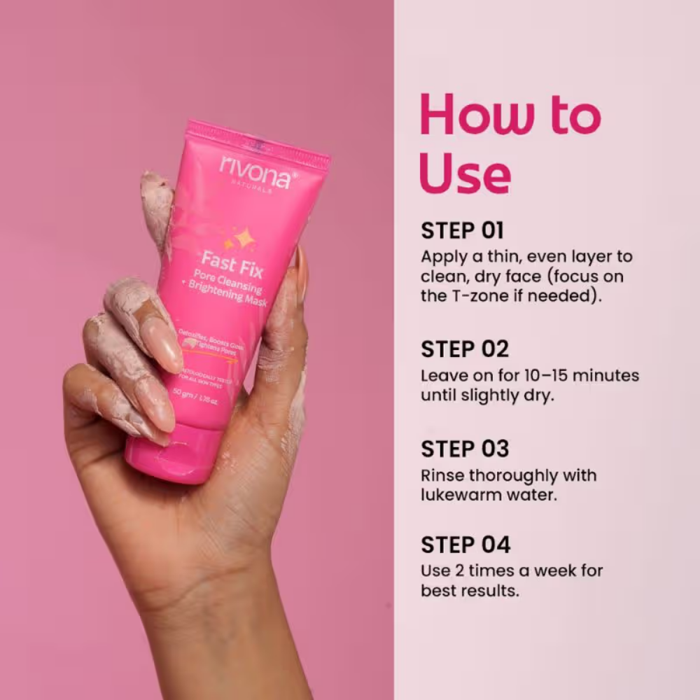Rivona Naturals 2-In-1 Face Mask - Instant Brightening Face Mask | Pore Cleansing Face Mask