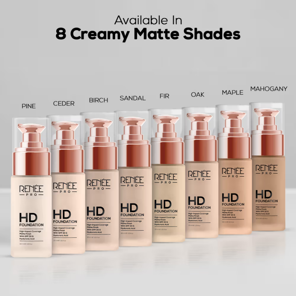 RENEE PRO HD Matte Foundation Weightless & Long Lasting, Highly Blendable with SPF15