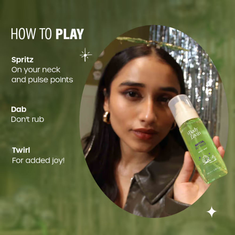 Plum BodyLovin’ Matcha, But Disco Body Mist, Long-Lasting, Lactonic Matcha Fragrance