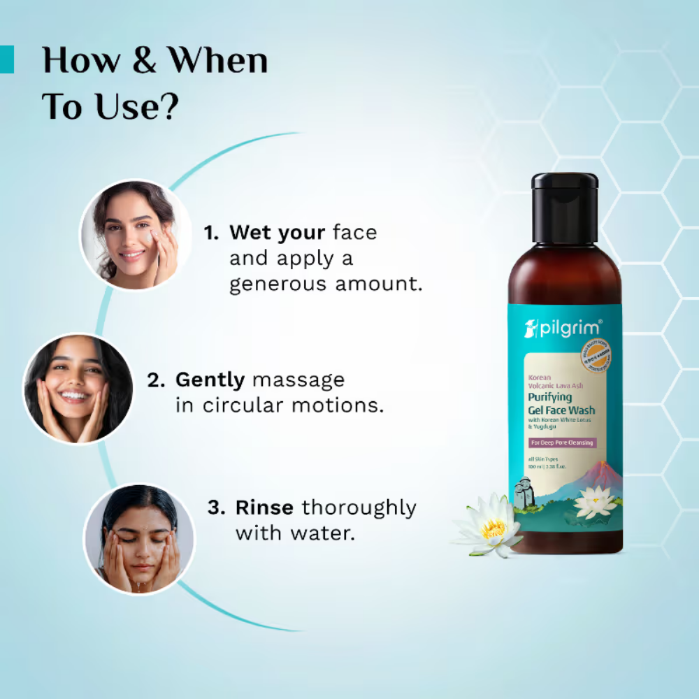Pilgrim Volcanic Lava Ash Face Wash with Yugdugu & White Lotus
