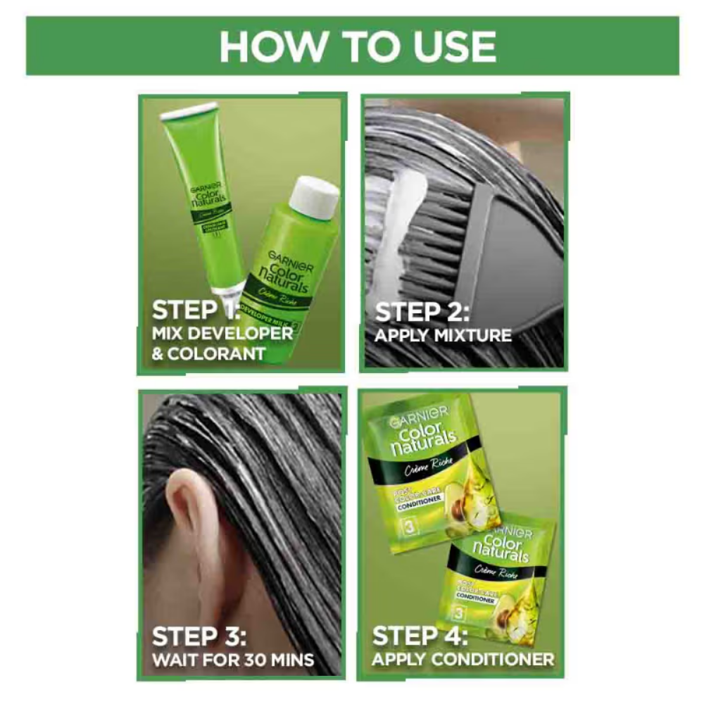 Garnier Hair Colouring Creme,Long-lasting,Smoothness & Shine,Color Naturals