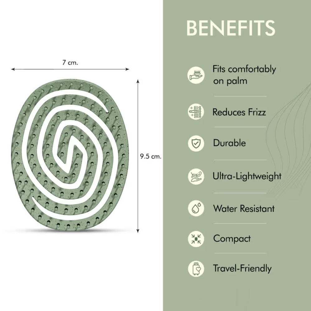 Ikonic Me Eco Spiral Travel Brush IKM- 2109 - Jade Green