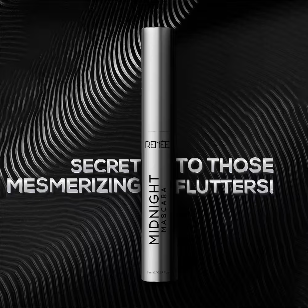 RENEE Midnight Mascara, Darkest Black, Clump - Free & Long-Lasting, Volumizes, Lengthens & Nourishes