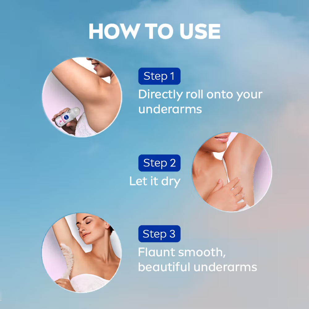 NIVEA Natural Glow Even Toned Vit C & 0% Alcohol Deo Underarm Roll On 72Hr Active Protection