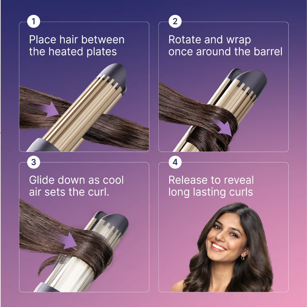 Caresmith Bloom 2-In-1 Air Styler Curler And Straightener