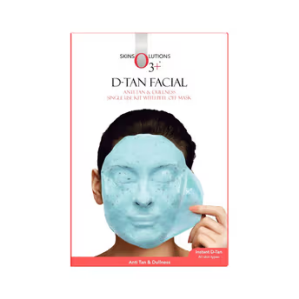 O3+ D-TAN Facial Kit with Peel Off Mask for Tan Removal & Pigmentation | Suitable for All Skin Types