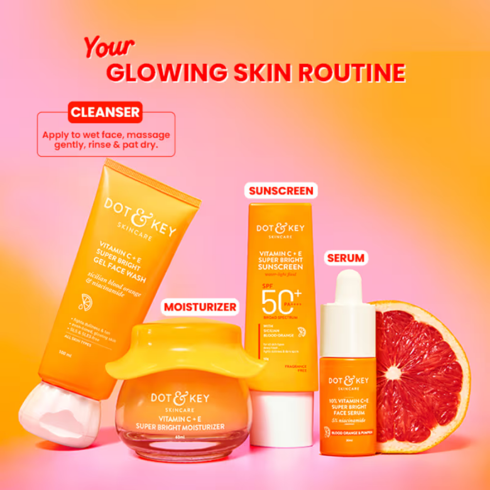 Dot & Key Vitamin C+E Super Bright Gel Face Wash, Sicilian Blood Orange & Niacinamide