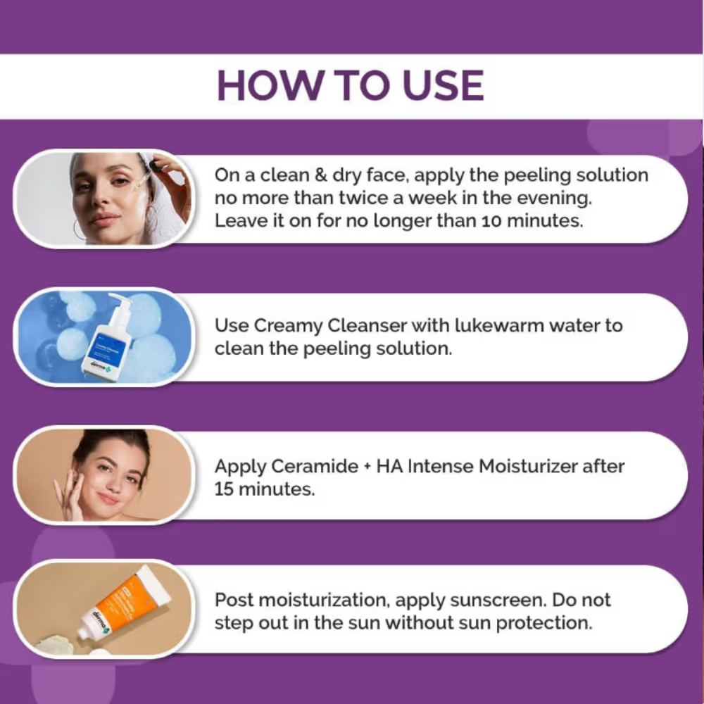 The Derma Co 15% AHA + 1% BHA Peeling Solution for Beginners for Glowing Skin In 10 Minutes