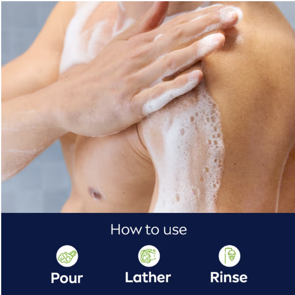 NIVEA MEN Body Wash, Deep Impact, 3 in 1 Shower Gel for Body, Face & Hair, with Microfine Clay