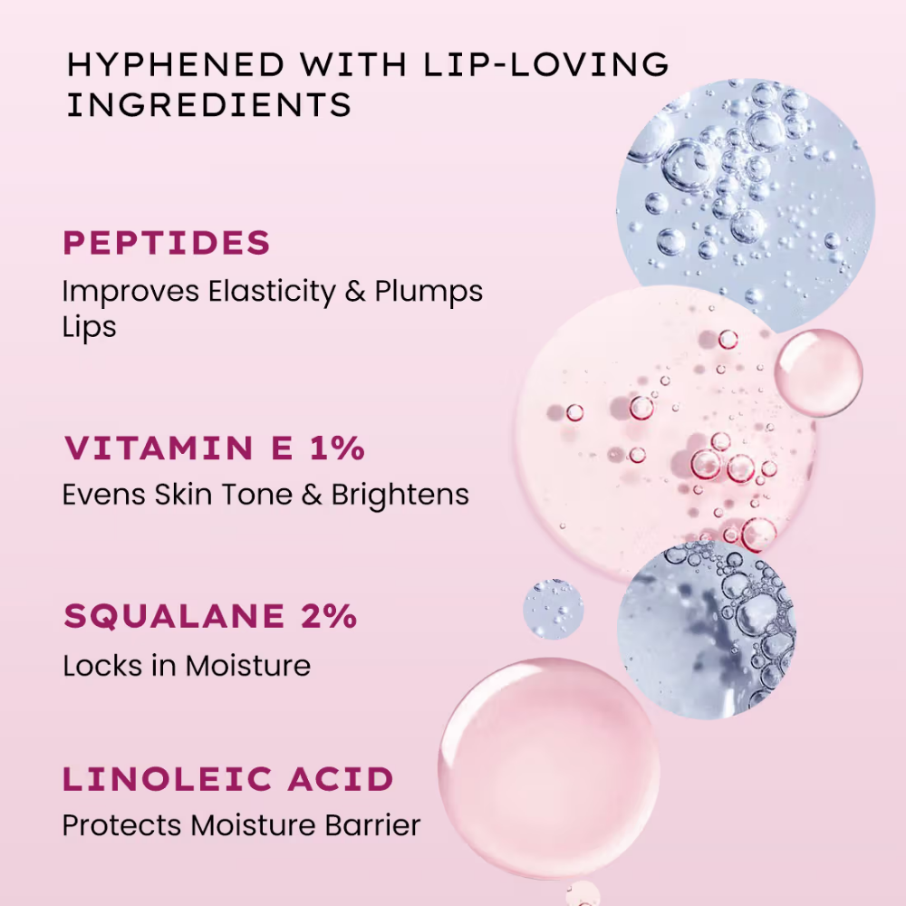 Hyphen Tinted Lip Balm ,Brightens Dark & Dry Lips - 1% Vitamin E, Peptide & Squalane - Orchid, Mauve
