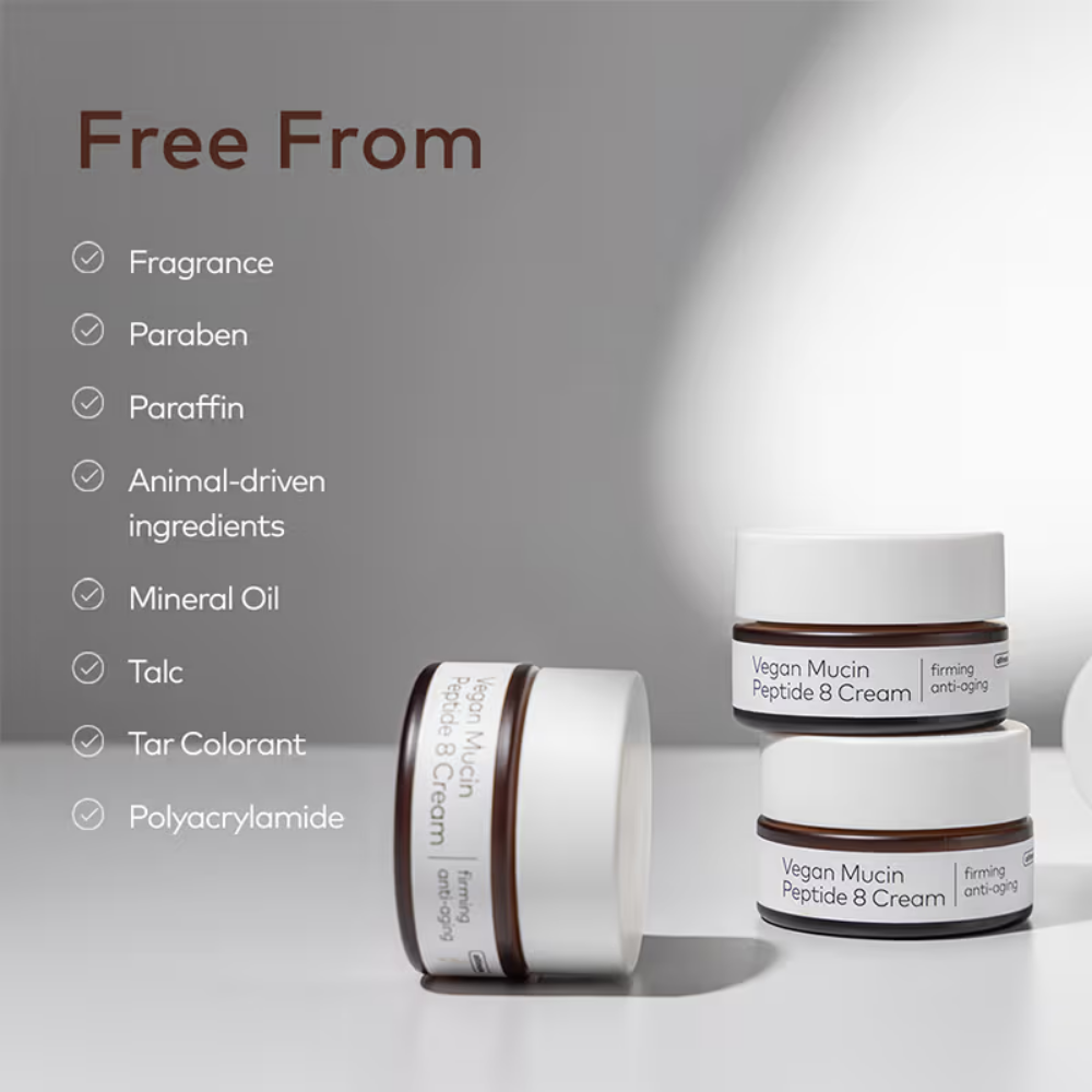 The Face Shop Alltimate Vegan Mucin 8 Peptide Cream - Anti Aging Korean Moisturizer with No Snails